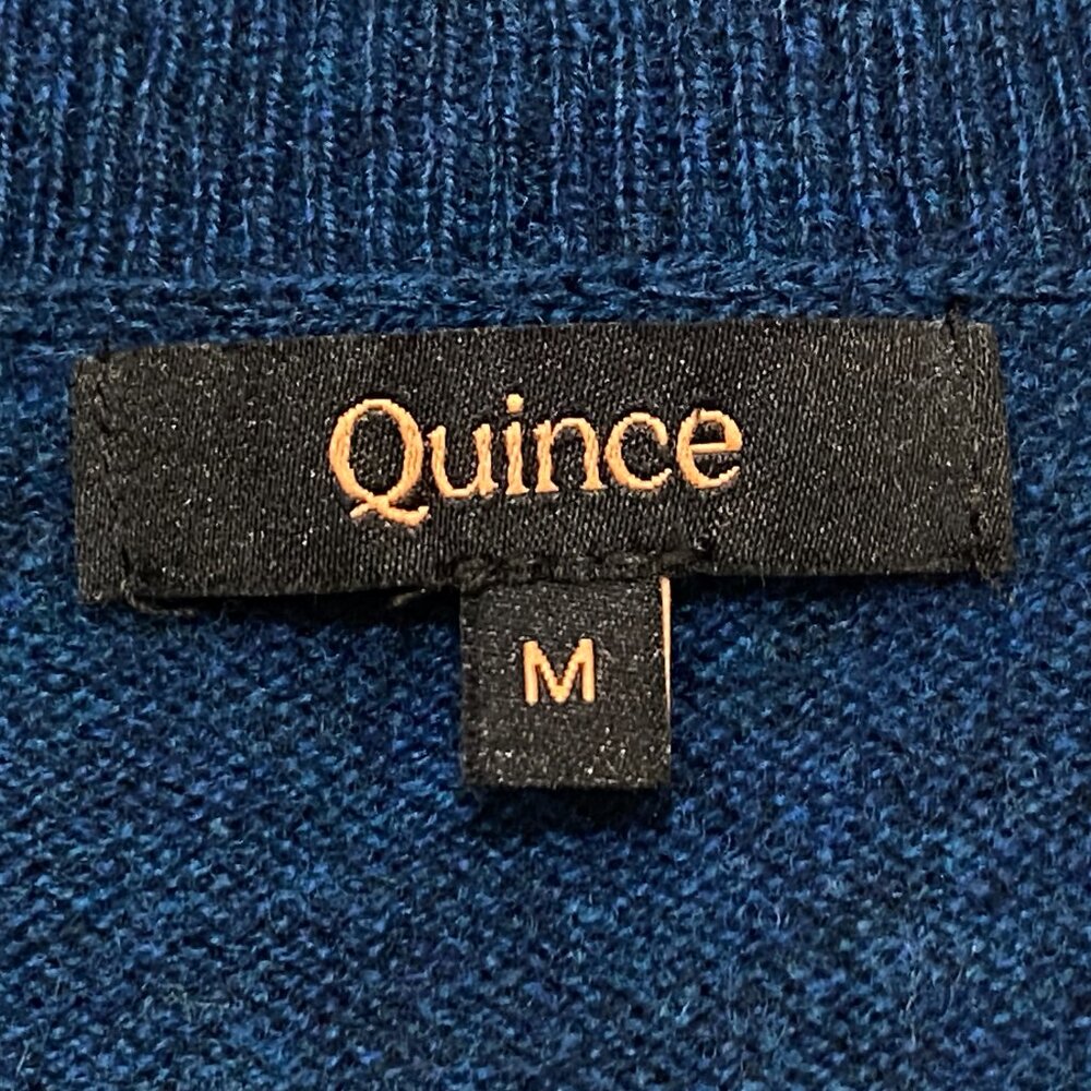 NEW Quince Mongolian Cashmere Sz M Women Sweater Pullover Short Sleeve Dark Blue - Picture 8 of 10
